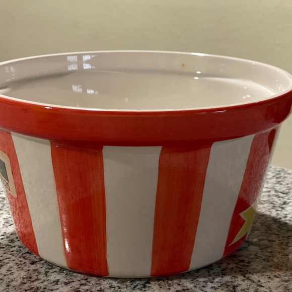 Striped popcorn ceramic bowl - Picture 3 of 4